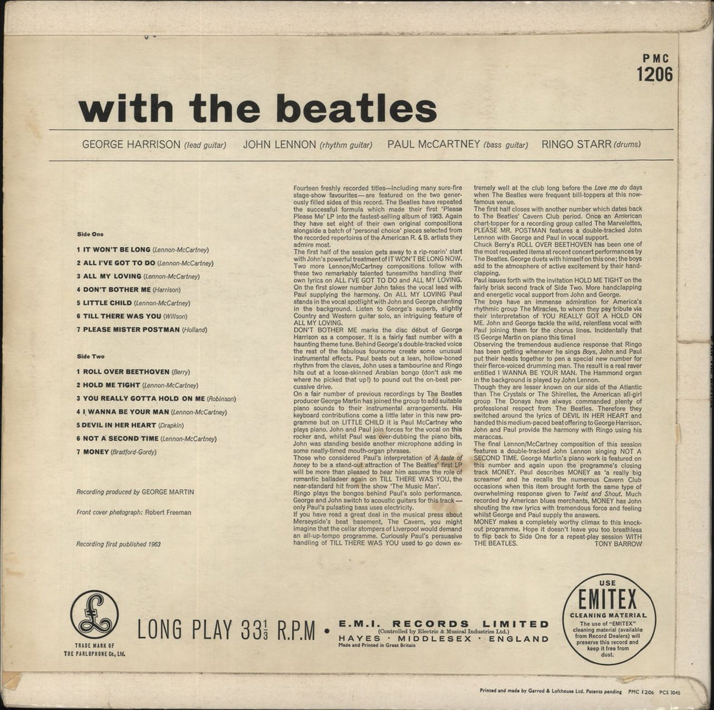 The Beatles With The Beatles - 1st - G - G&L Sleeve UK vinyl LP album (LP record)