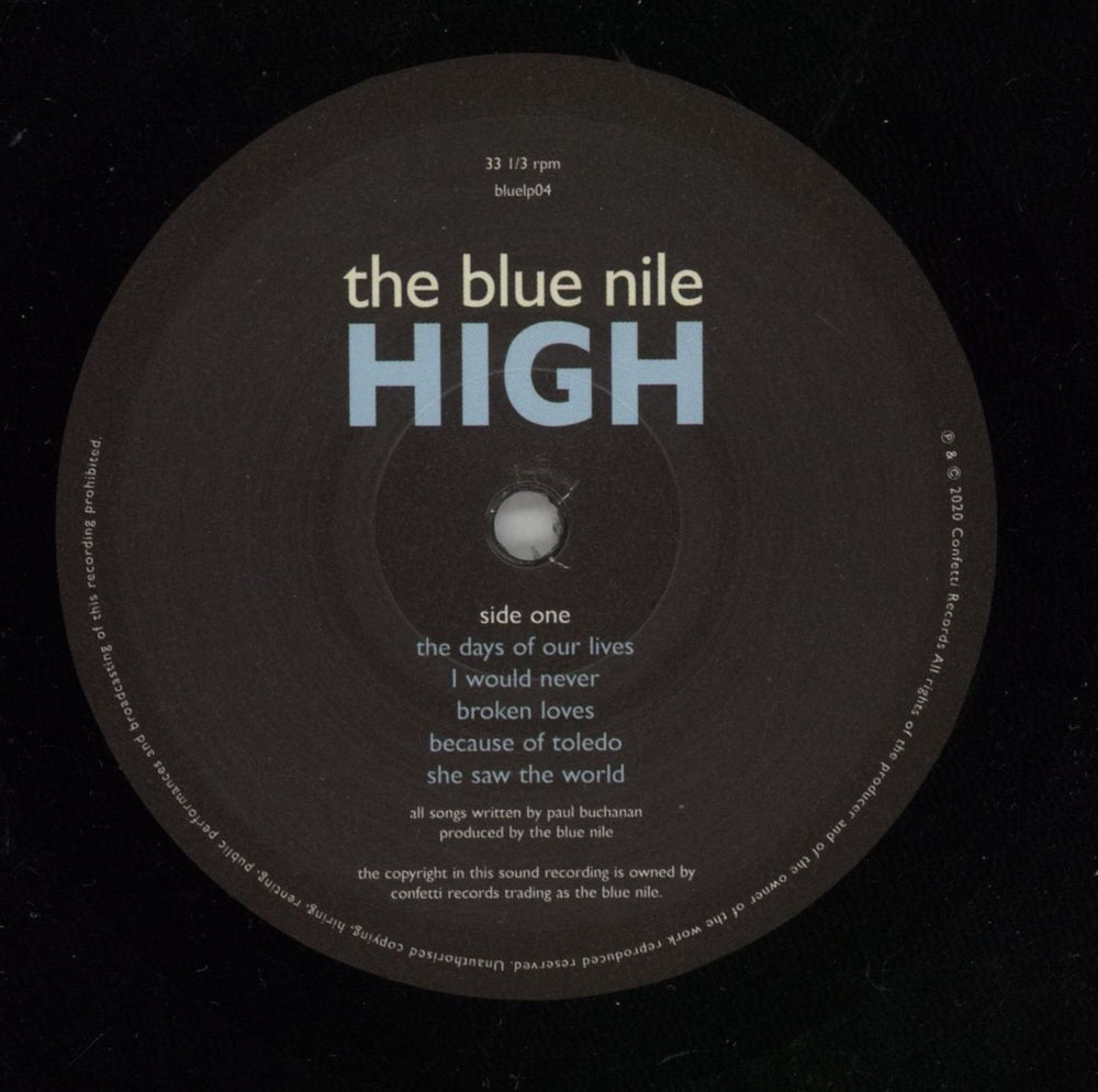The Blue Nile High UK vinyl LP album (LP record) NILLPHI867625