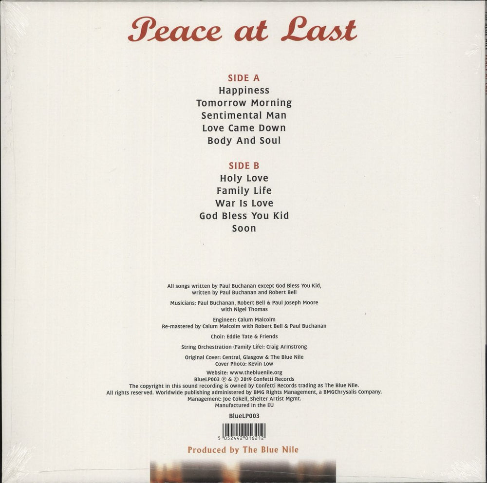 The Blue Nile Peace At Last US vinyl LP album (LP record) 5052442016212