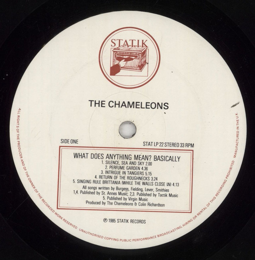 The Chameleons What Does Anything Mean? Basically - VG UK vinyl LP album (LP record) CMLLPWH856500