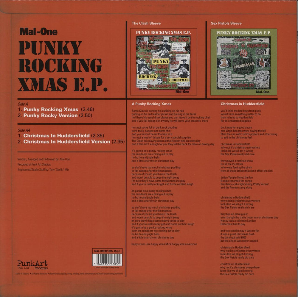 The Clash Punky Rocking Xmas EP - Half & Half coloured vinyl UK 12" vinyl single (12 inch record / Maxi-single) CSH12PU879377