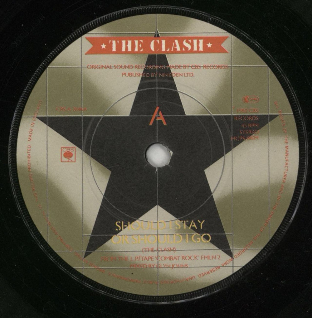 The Clash Should I Stay Or Should I Go - EX UK 7" vinyl single (7 inch record / 45) CSH07SH758741