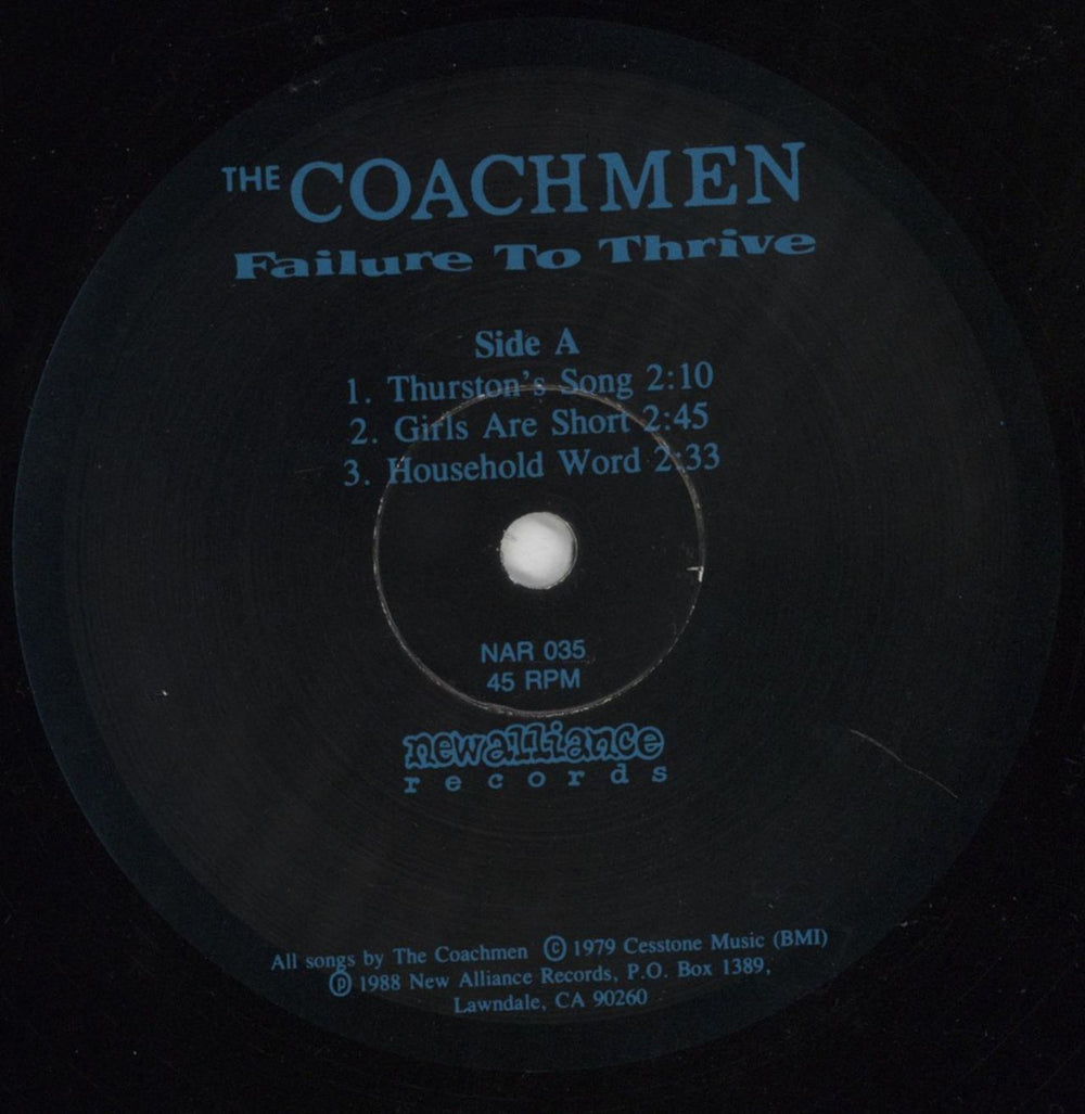 The Coachmen Failure To Thrive US 12" vinyl single (12 inch record / Maxi-single) 78K12FA851508