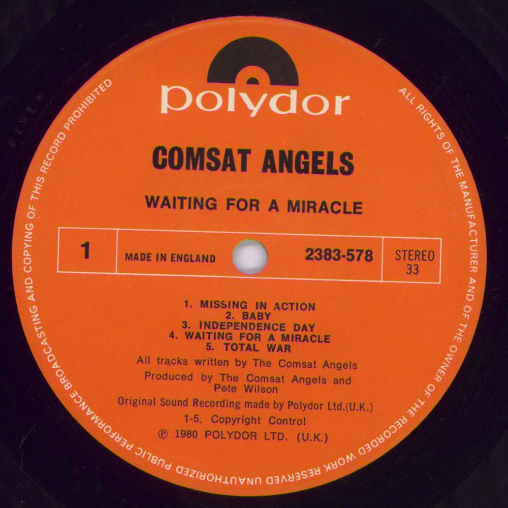 The Comsat Angels Waiting For A Miracle - EX UK vinyl LP album (LP record) TCALPWA831225