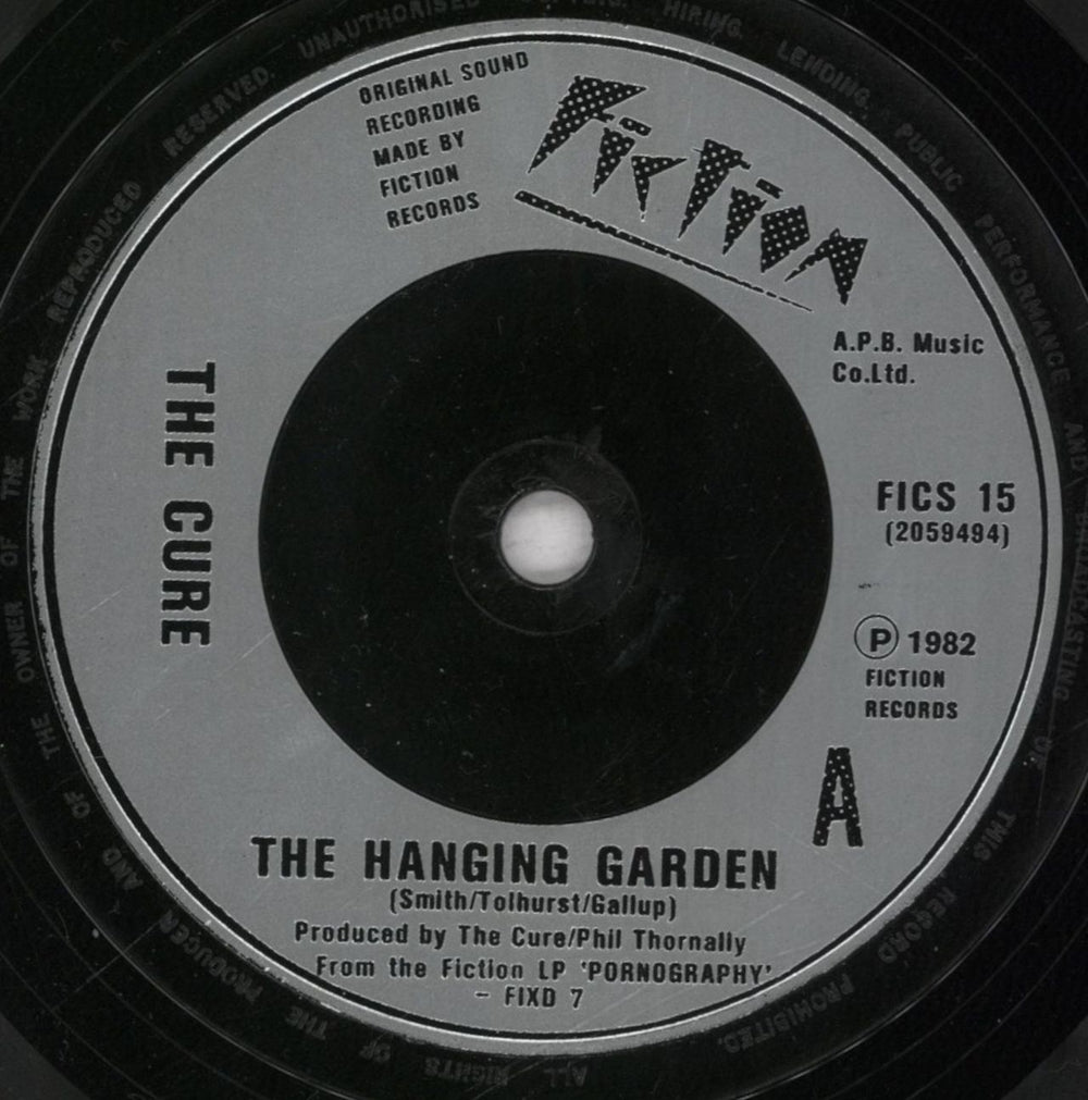 The Cure The Hanging Garden - Injection Label UK 7" vinyl single (7 inch record / 45) CUR07TH839621