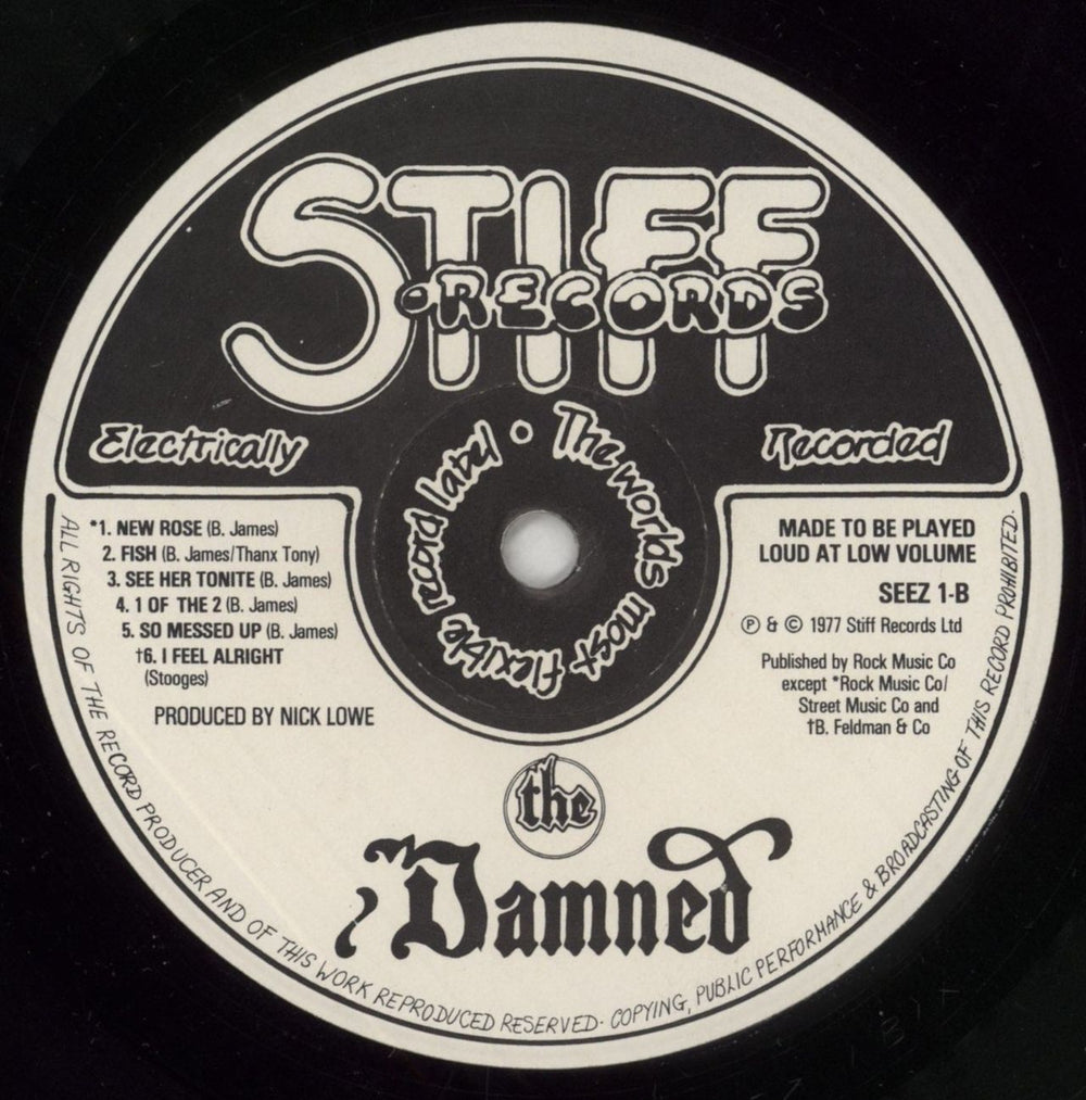 The Damned Damned Damned Damned - Hot Rods sleeve + Front Sticker UK vinyl LP album (LP record)