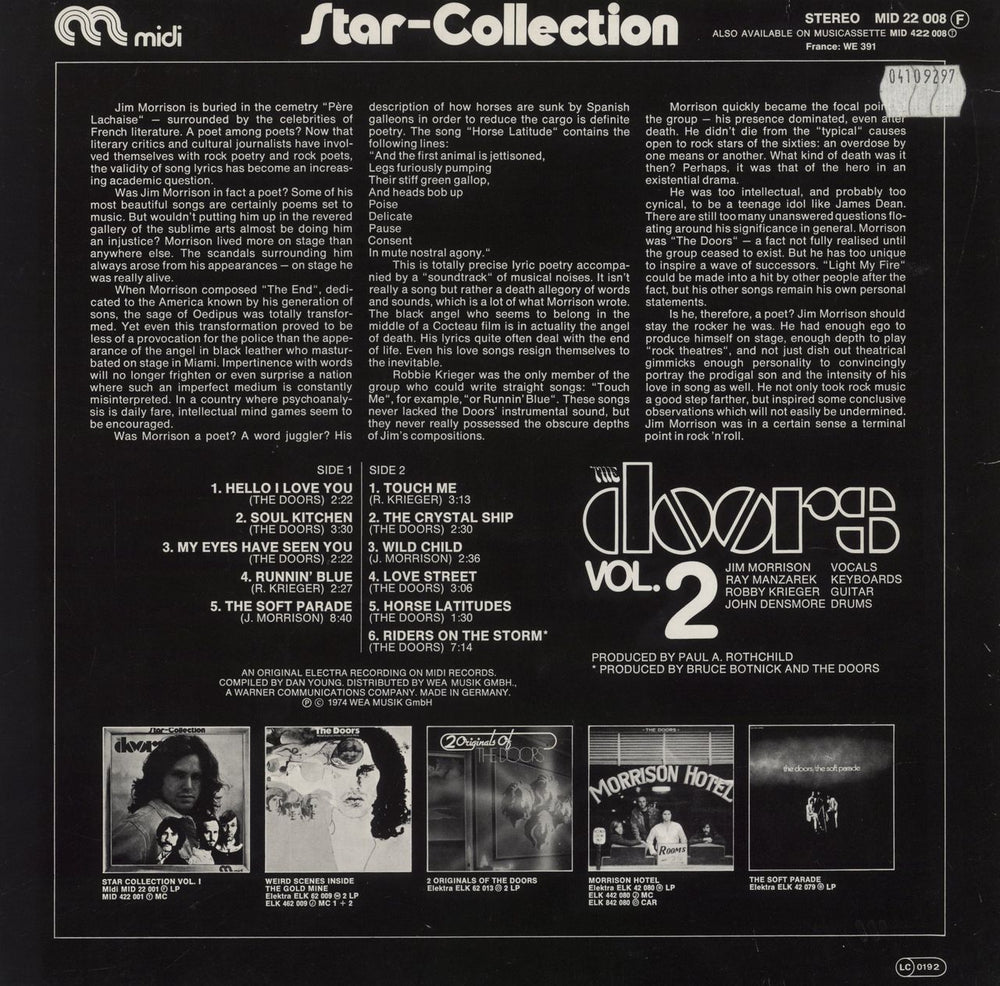 The Doors Star-Collection Volume 2 German vinyl LP album (LP record)