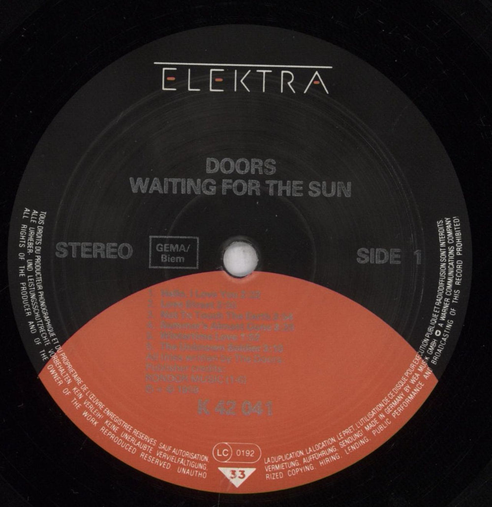 The Doors Waiting For The Sun German vinyl LP album (LP record) DORLPWA684474