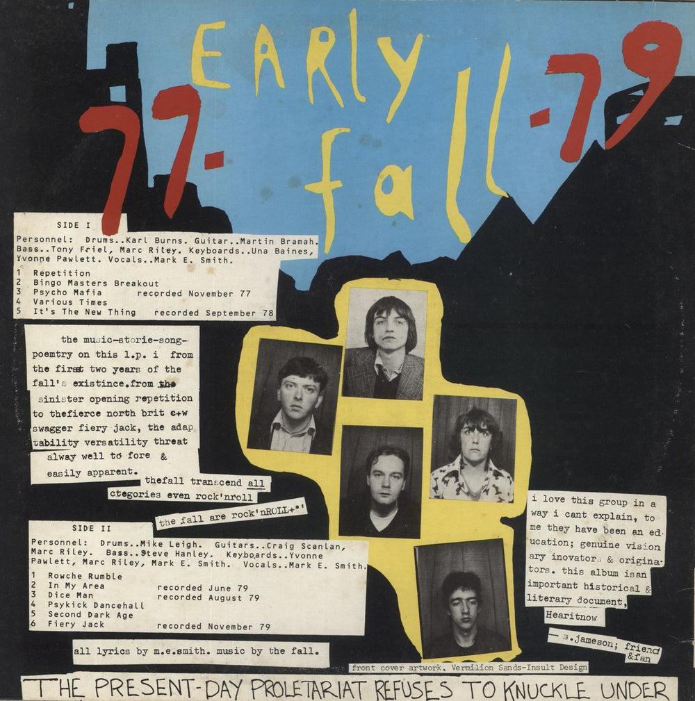 The Fall 77-Early Years-79 UK vinyl LP album (LP record)