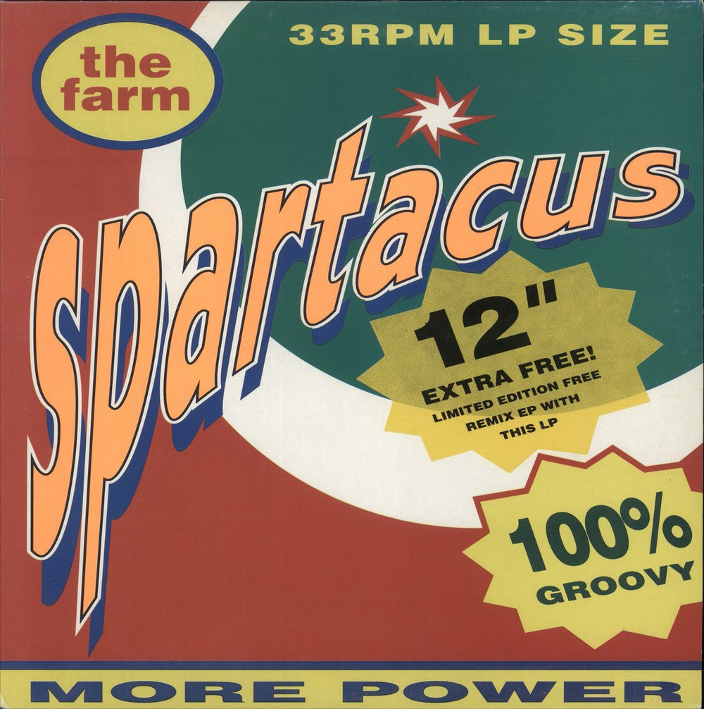 The Farm Spartacus + Bonus 12" UK 2-LP vinyl record set (Double LP Album) MILKLP1