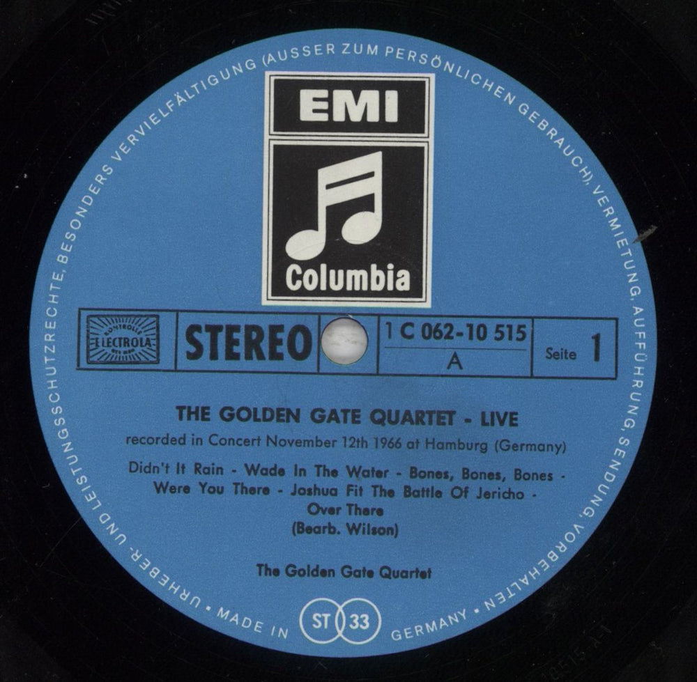 The Golden Gate Quartet Live German vinyl LP album (LP record) U19LPLI856290
