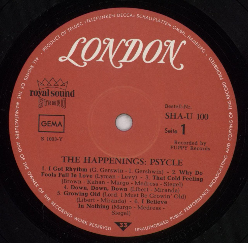 The Happenings Psycle UK vinyl LP album (LP record) HPNLPPS834799