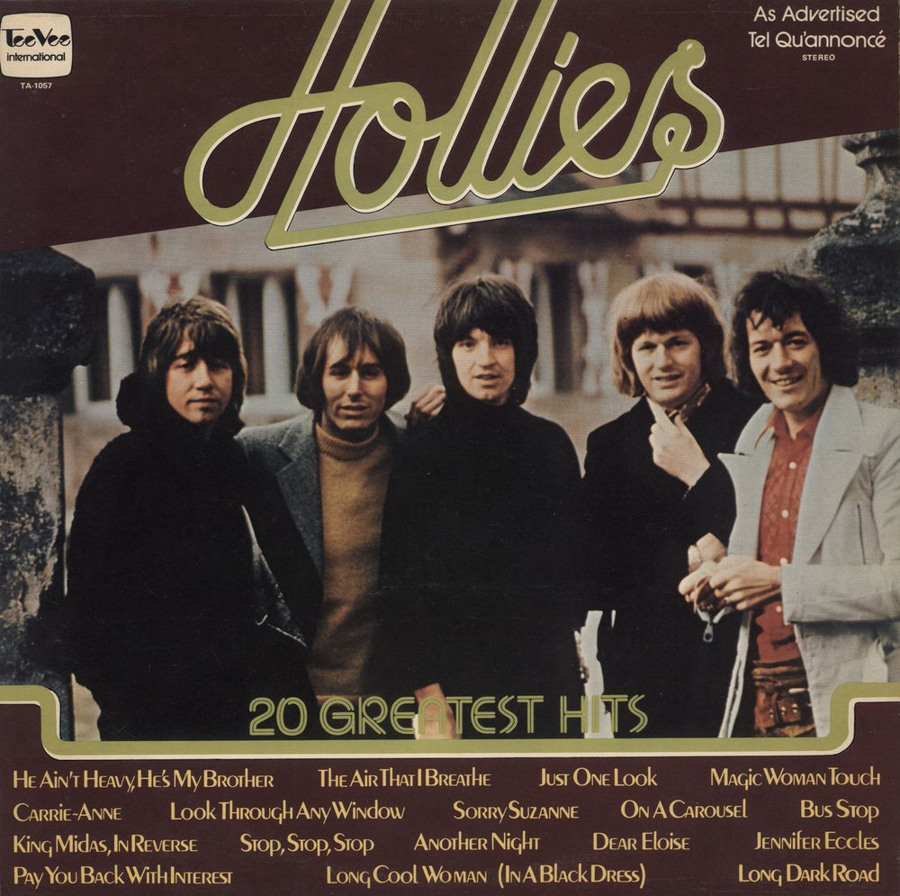 The Hollies 20 Greatest Hits Canadian vinyl LP album (LP record) TA-1057