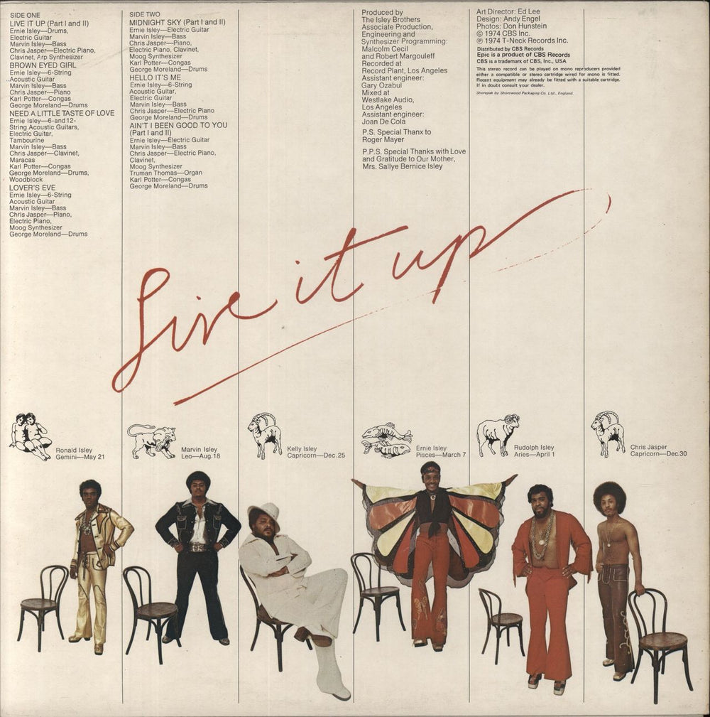 The Isley Brothers Live It Up UK vinyl LP album (LP record)