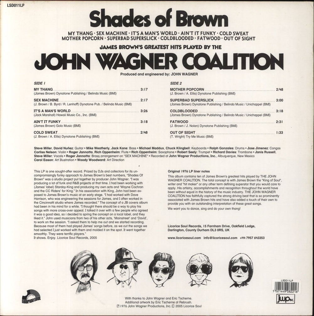 The John Wagner Coalition Shades Of Brown UK vinyl LP album (LP record) 5021449082216