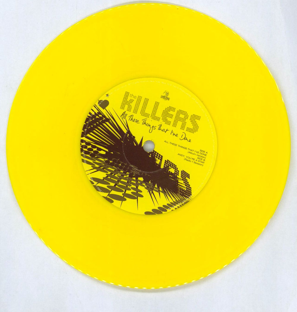 The Killers All These Things That I've Done - Yellow Vinyl + Poster UK 7" vinyl single (7 inch record / 45) TKI07AL297037