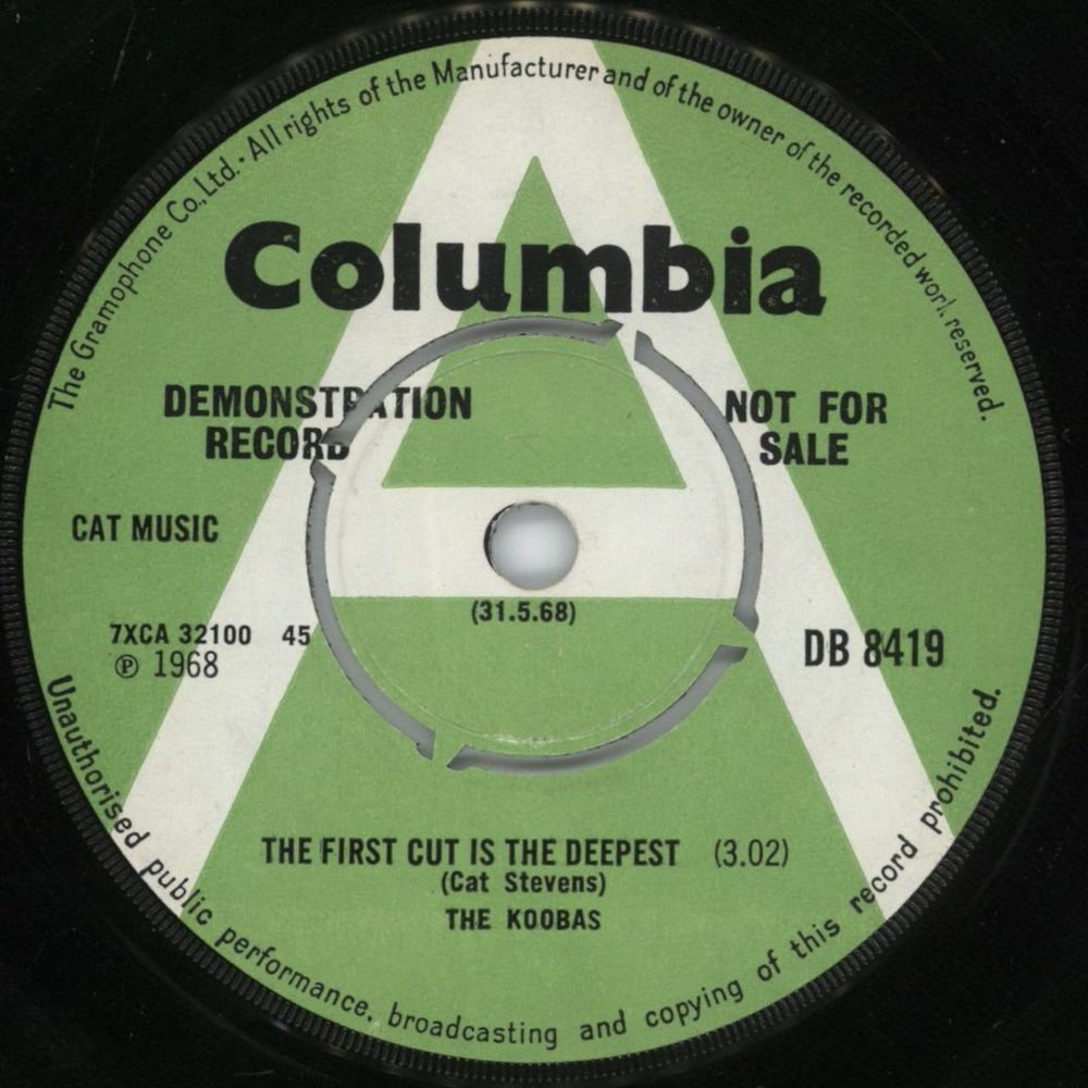 The Koobas The First Cut Is The Deepest UK Promo 7" vinyl single (7 inch record / 45) DB8419