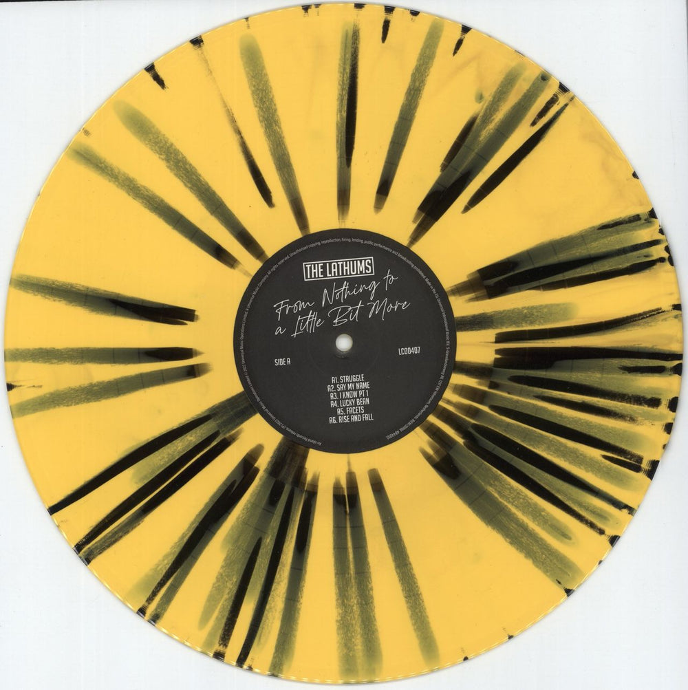 The Lathums From Nothing To A Little Bit More - Yellow & Black Splatter - Autographed Print UK vinyl LP album (LP record) 3KJLPFR875445