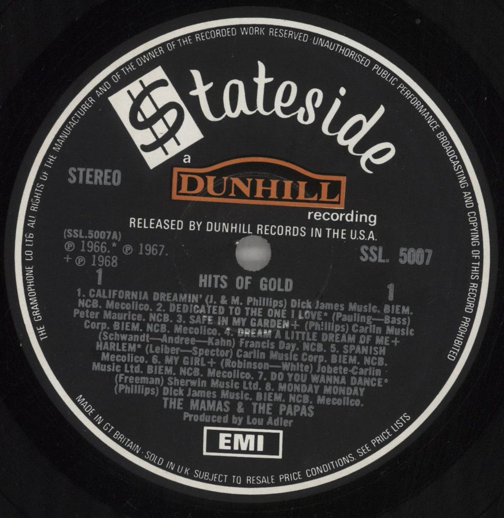 The Mama's And The Papa's Hits Of Gold UK vinyl LP album (LP record) M&PLPHI228263