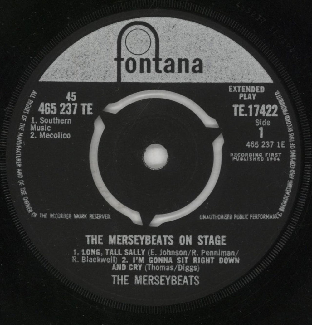 The Merseybeats On Stage EP UK 7" vinyl single (7 inch record / 45) MSB07ON66841