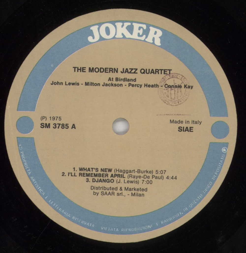 The Modern Jazz Quartet At Birdland - Shrink Italian vinyl LP album (LP record) MJQLPAT853898