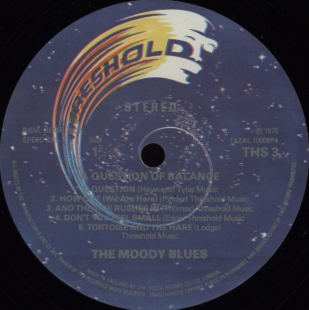 The Moody Blues A Question Of Balance - 3rd UK vinyl LP album (LP record) MBLLPAQ379049