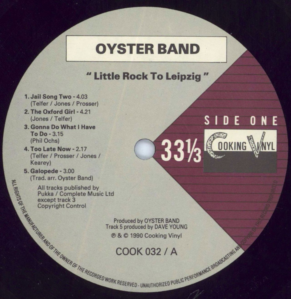 The Oyster Band Little Rock To Leipzig UK vinyl LP album (LP record) OAALPLI361884