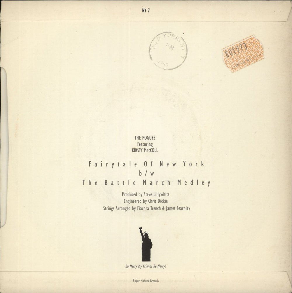 The Pogues Fairytale Of New York UK 7" vinyl single (7 inch record / 45)
