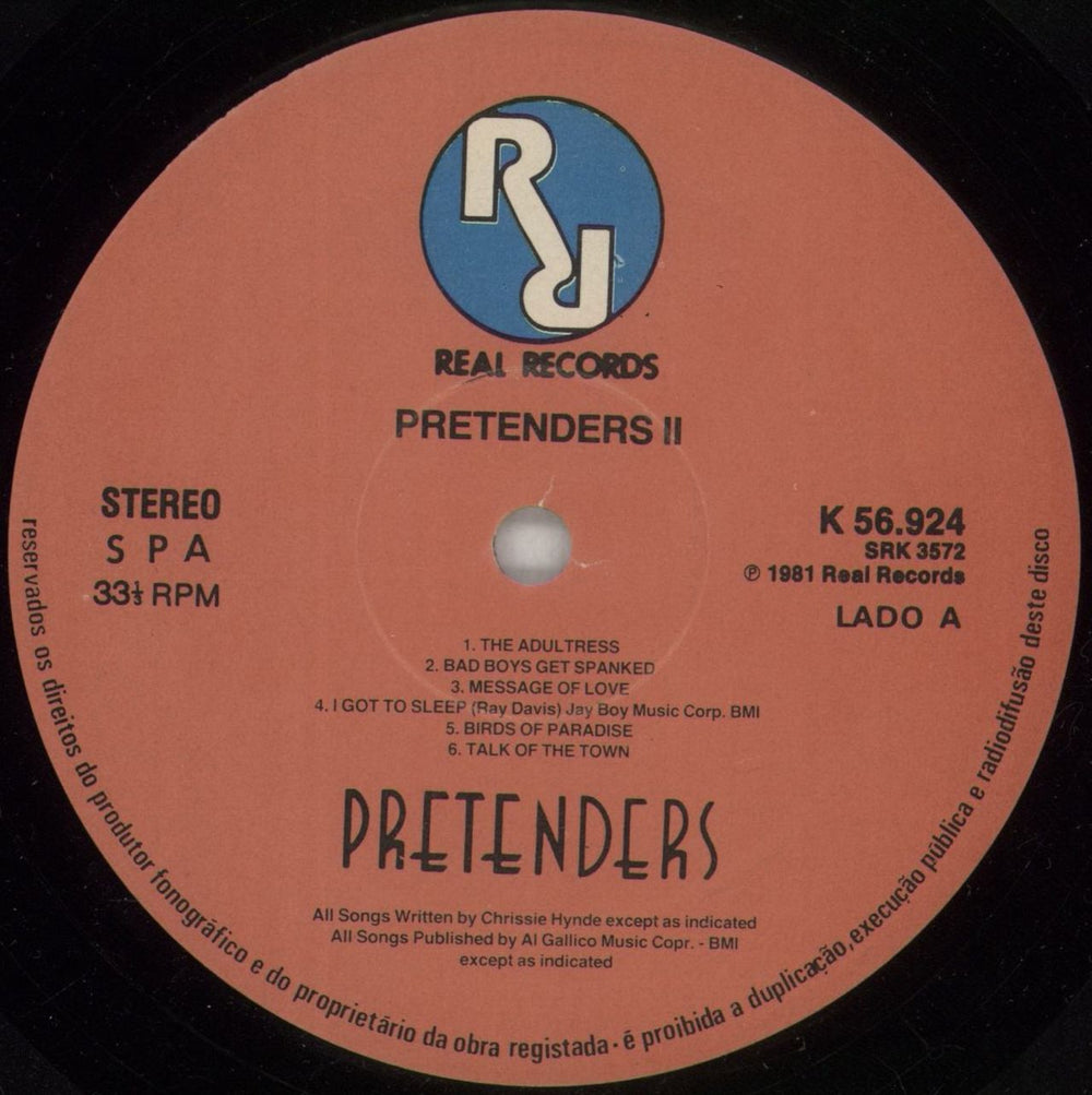 The Pretenders Pretenders II Portuguese vinyl LP album (LP record) PTNLPPR870672