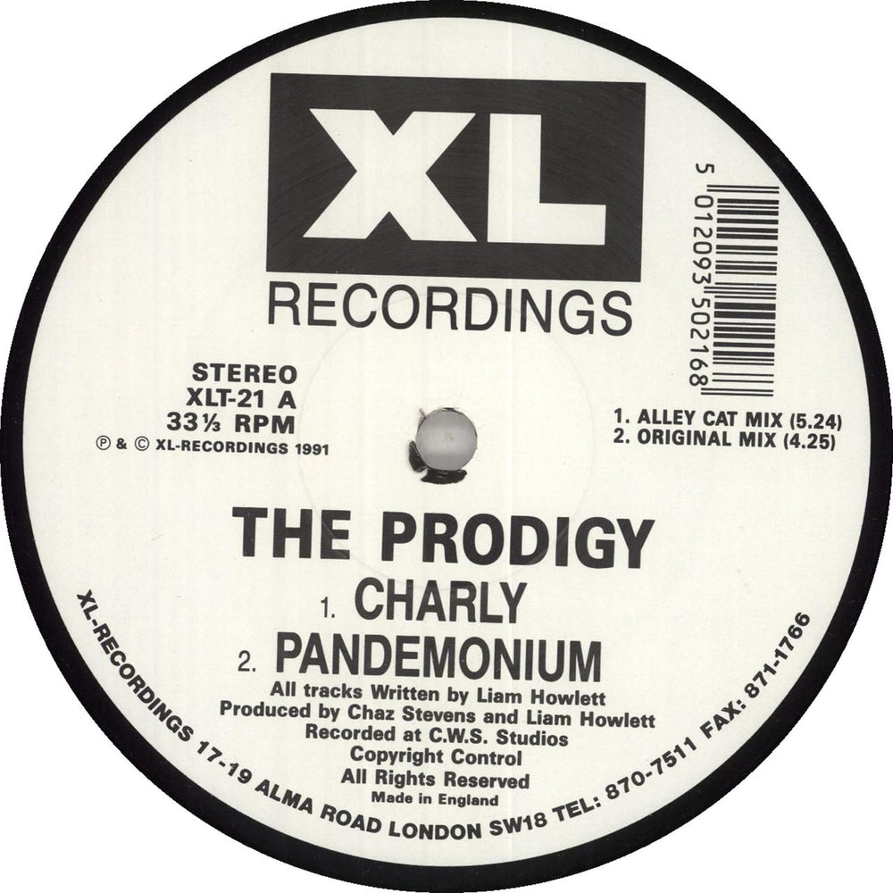 The Prodigy Charly + p/s UK 12" vinyl single (12 inch record / Maxi-single) 5012093502168