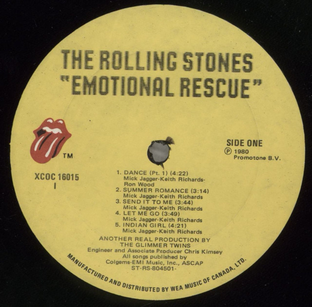 The Rolling Stones Emotional Rescue + Poster Canadian vinyl LP album (LP record) ROLLPEM581535