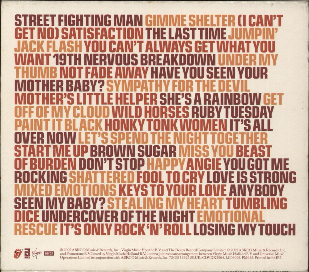 The Rolling Stones Forty Licks UK 2 CD album set (Double CD) 724381332528
