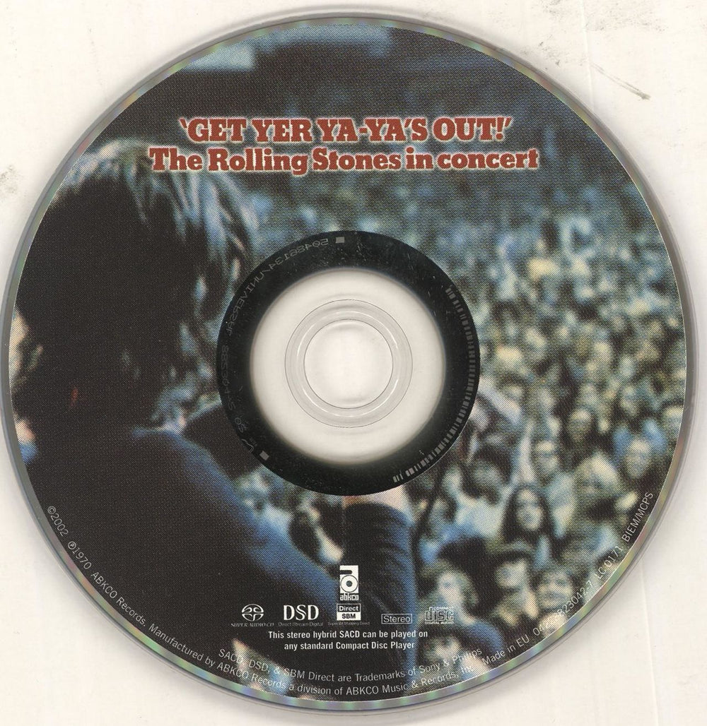 The Rolling Stones Get Yer Ya-Ya's Out! + Certificate UK super audio CD SACD ROLSAGE723761