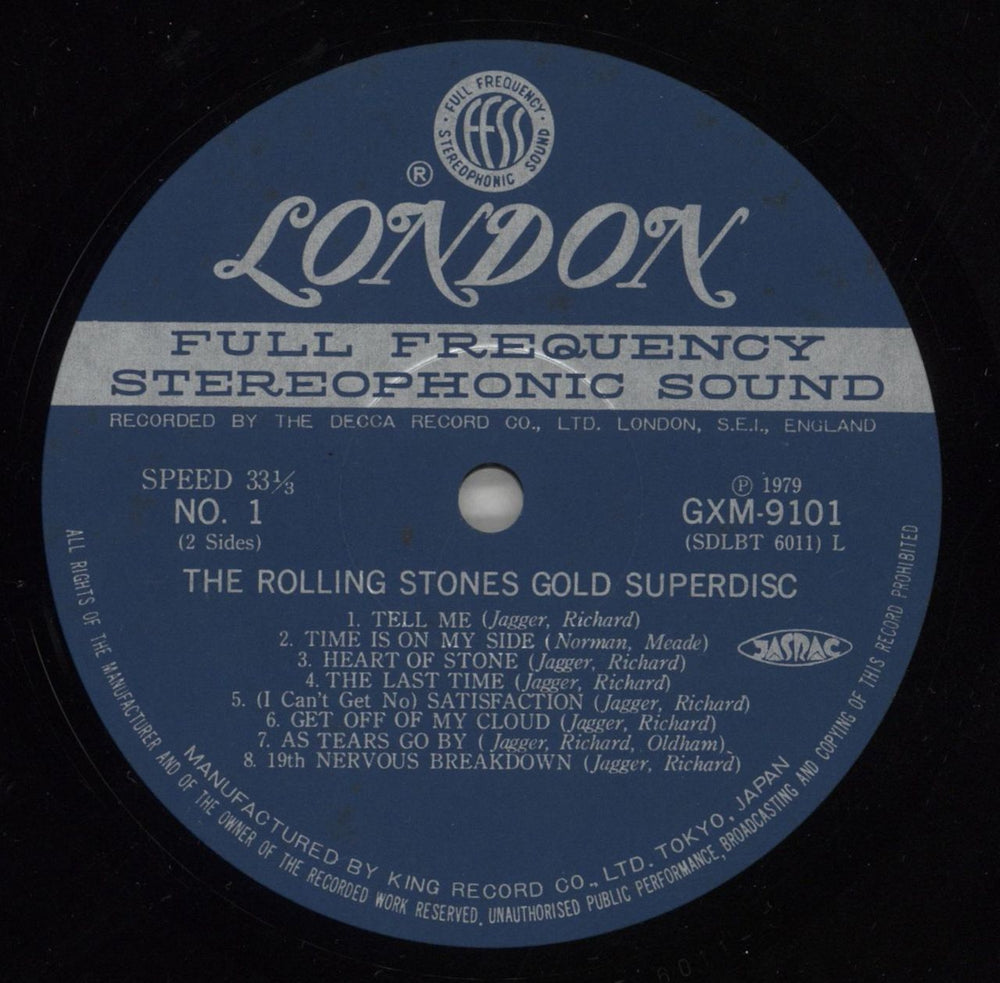 The Rolling Stones Gold Superdisc + Obi Japanese vinyl LP album (LP record) ROLLPGO123794