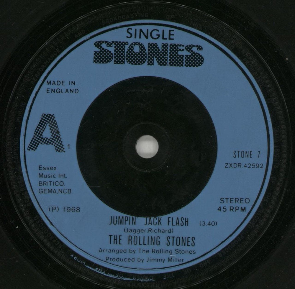 The Rolling Stones Jumpin' Jack Flash UK 7" vinyl single (7 inch record / 45) ROL07JU617430