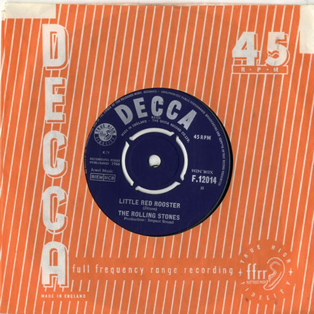 The Rolling Stones Little Red Rooster - 1st [a] UK 7" vinyl single (7 inch record / 45) F.12014