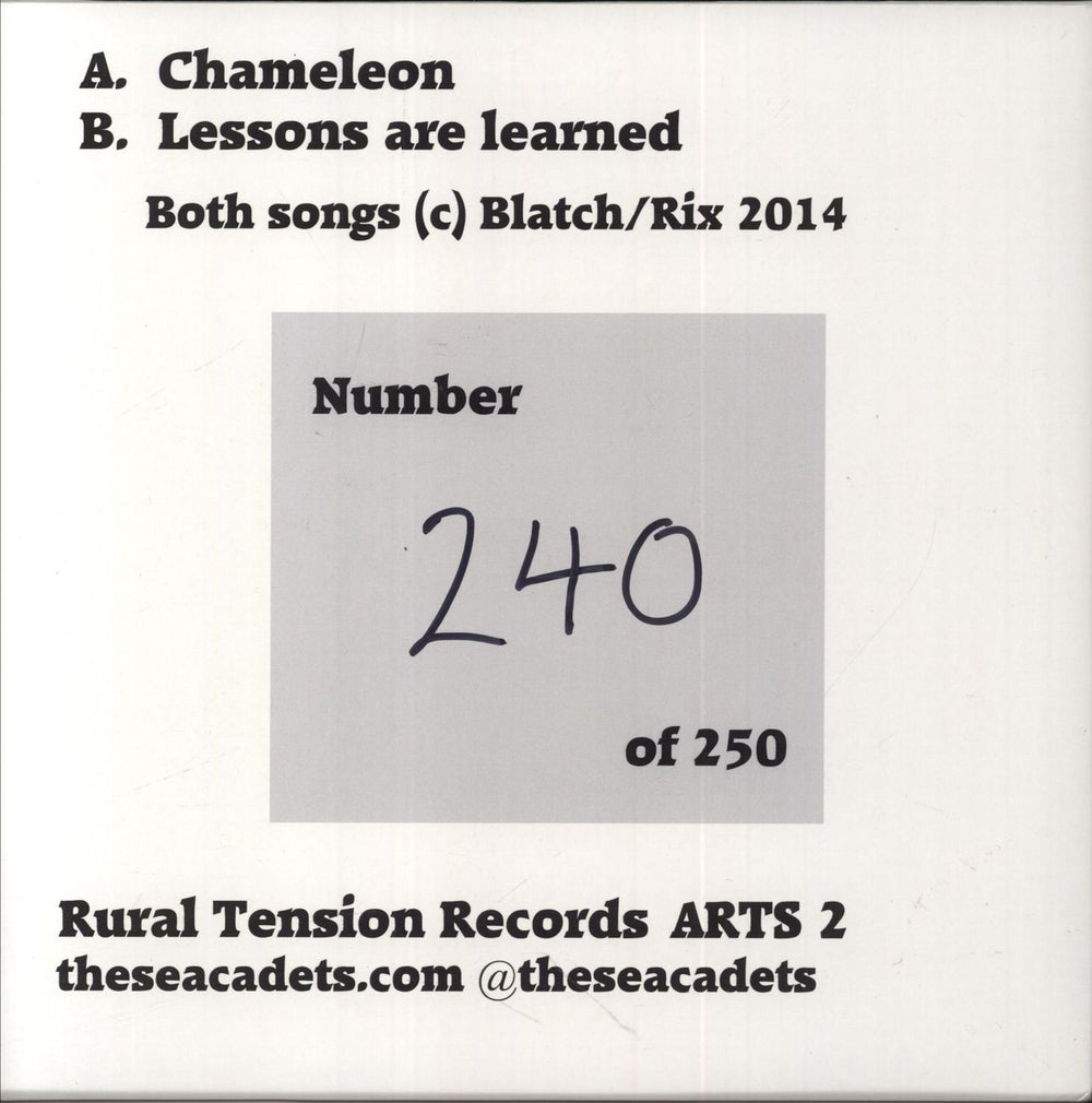 The Sea Cadets Chameleon UK 7" vinyl single (7 inch record / 45)