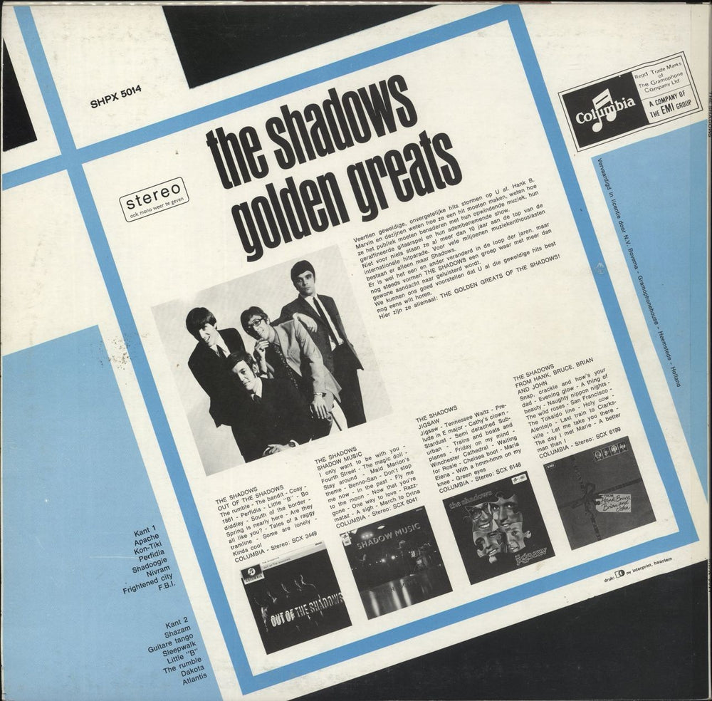 The Shadows Golden Greats - red label Dutch vinyl LP album (LP record)