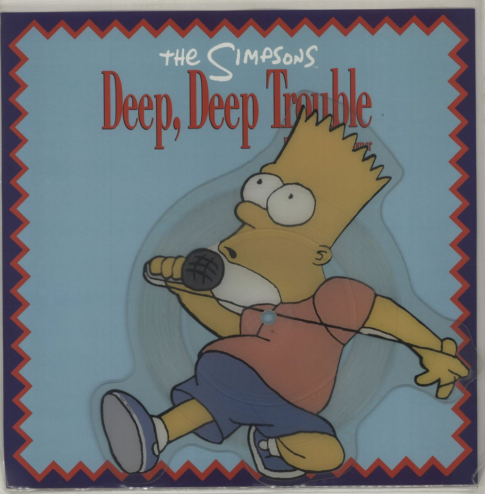 The Simpsons Deep Deep Trouble + backing insert UK shaped picture disc (picture disc vinyl record) GEF88P