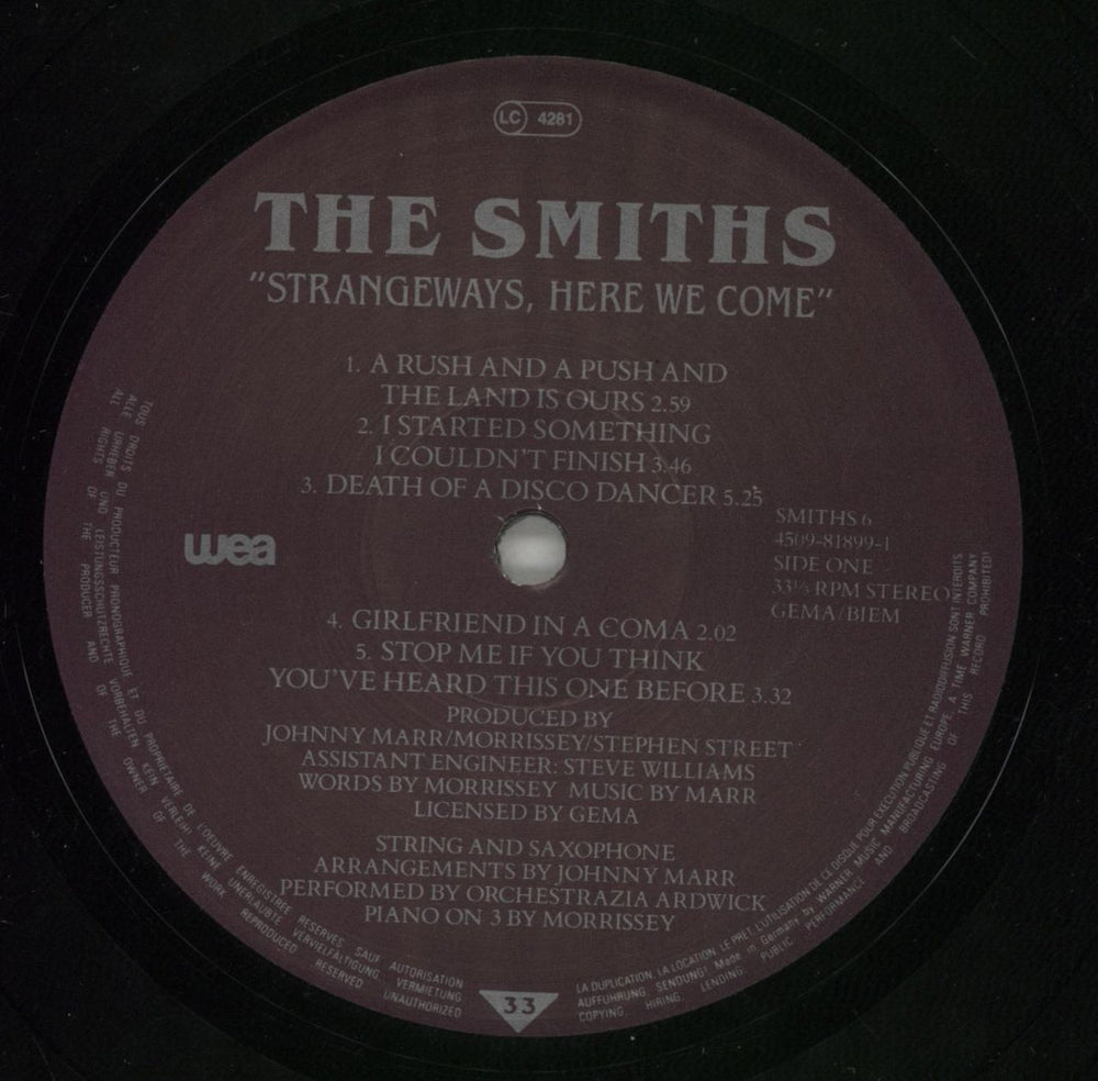 The Smiths Strangeways, Here We Come UK 10" vinyl single (10 inch record) SMI10ST866531