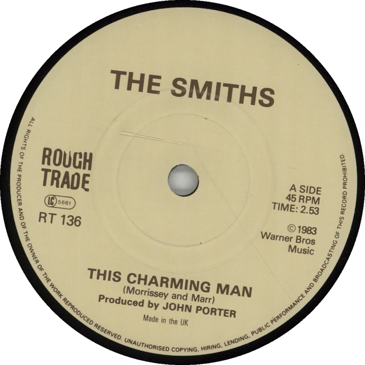 The Smiths This Charming Man - solid centre UK 7" vinyl single (7 inch record / 45)