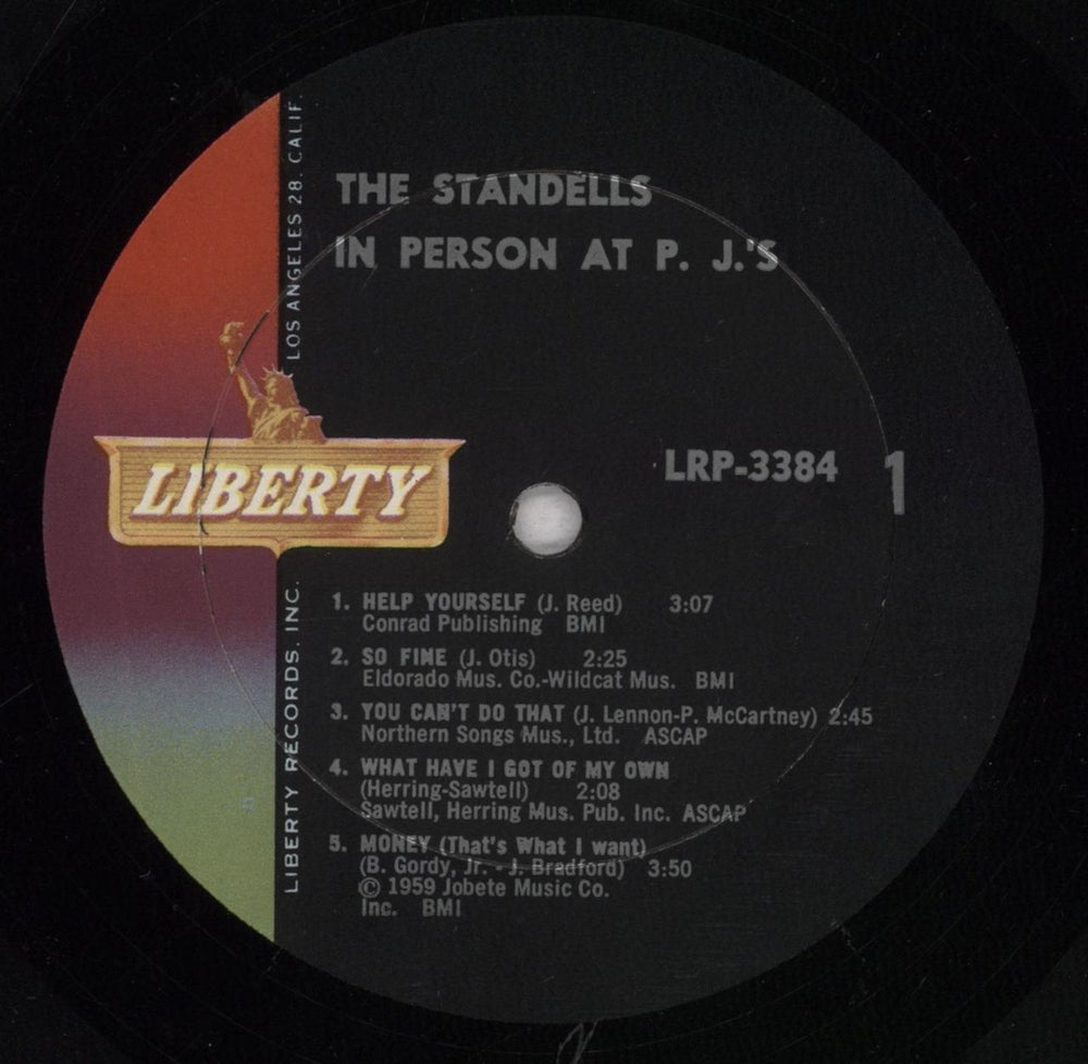 The Standells In Person At P.J.'s US vinyl LP album (LP record) TSLLPIN840917