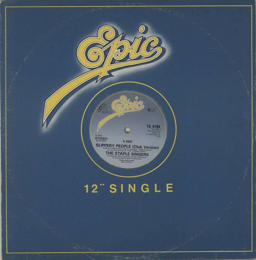 The Staple Singers Slippery People (Club Mix) UK 12" vinyl single (12 inch record / Maxi-single) TA4784