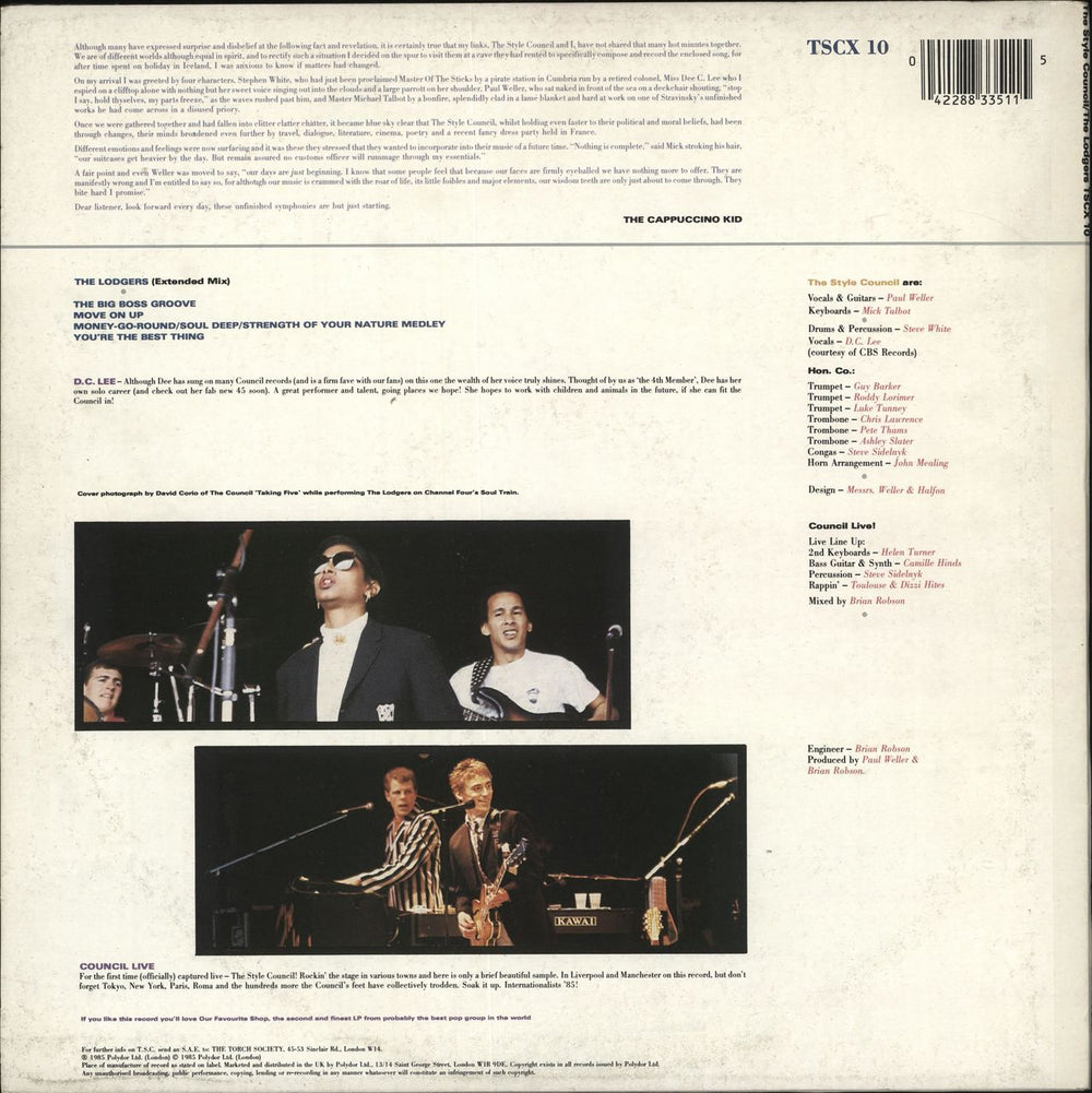 The Style Council The Lodgers + Insert - EX UK 12" vinyl single (12 inch record / Maxi-single) 042288335115