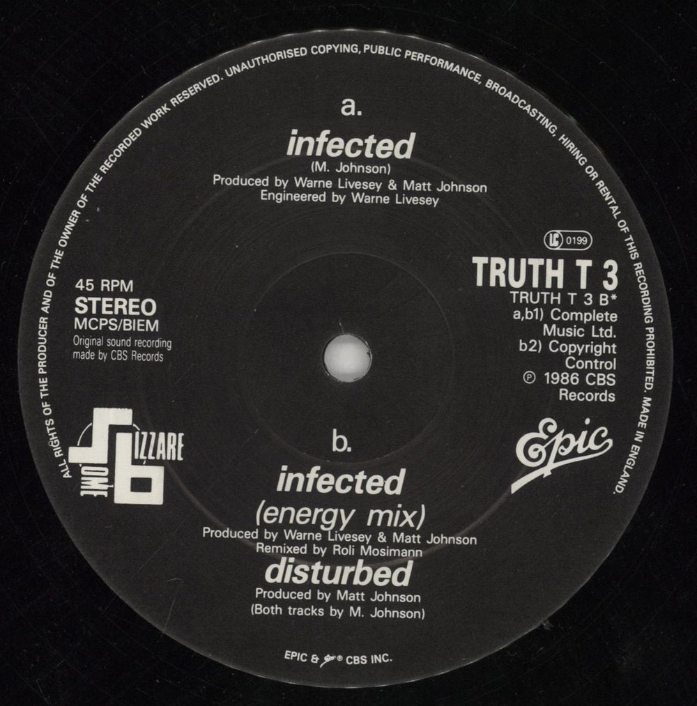 The The Infected - Masturbating Sleeve UK 12" vinyl single (12 inch record / Maxi-single) THE12IN12510