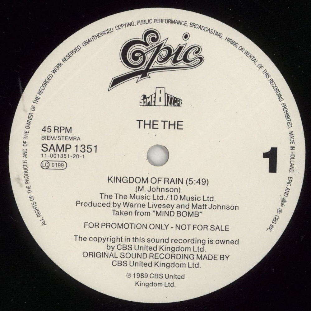 The The Kingdom Of Rain European Promo 12" vinyl single (12 inch record / Maxi-single) THE12KI25784