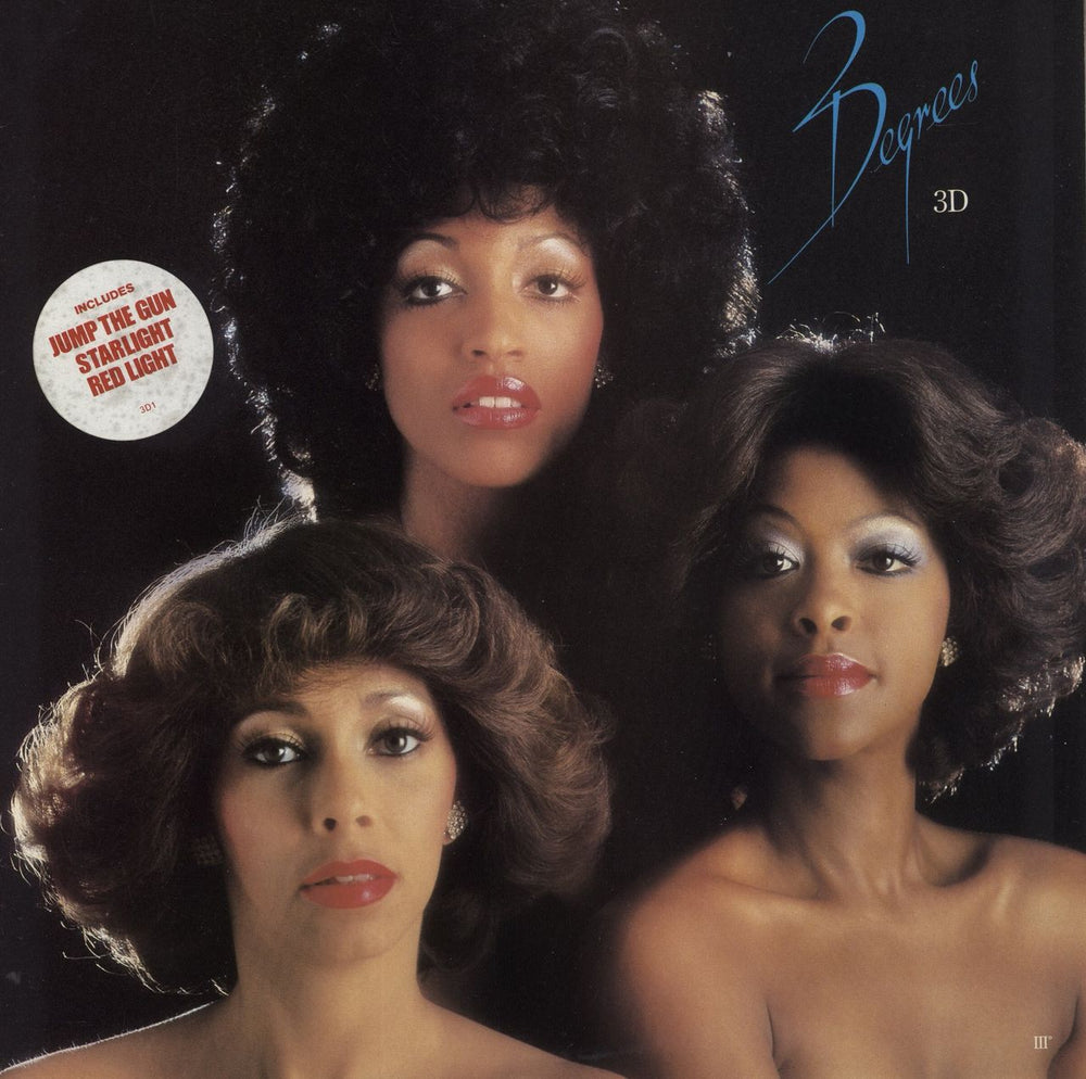 The Three Degrees 3D - 'Hype Sticker' p/s UK vinyl LP album (LP record) 3D1