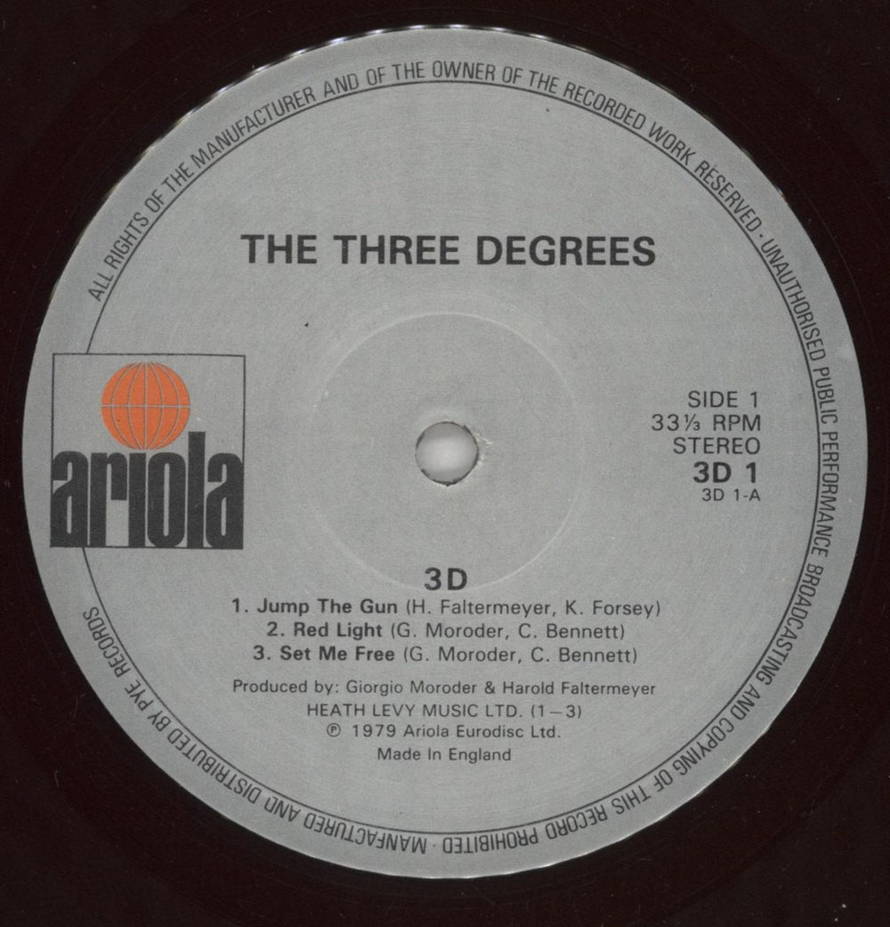 The Three Degrees 3D - 'Hype Sticker' p/s UK vinyl LP album (LP record) TDGLPDH864502