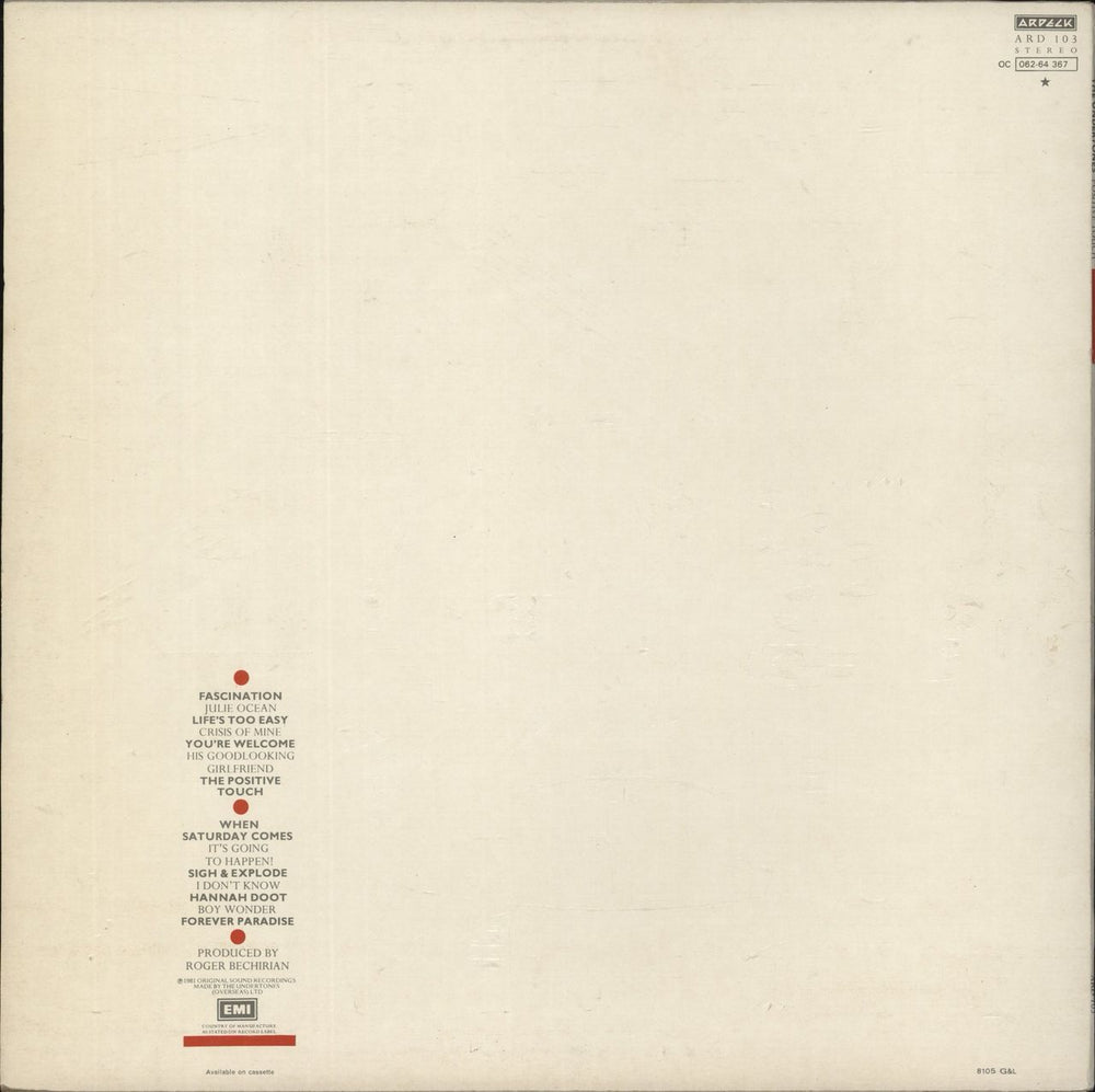 The Undertones Positive Touch - EX UK vinyl LP album (LP record)