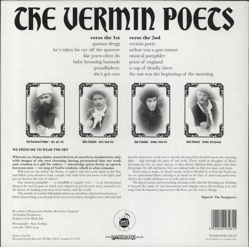 The Vermin Poets Poets Of England UK vinyl LP album (LP record) 5020422034815